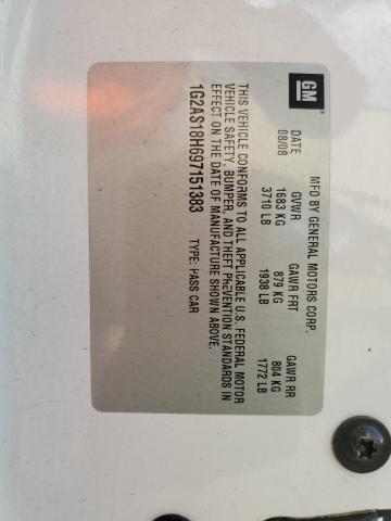 1G2AS18H697151383 - 2009 PONTIAC G5 Blanc photo 12