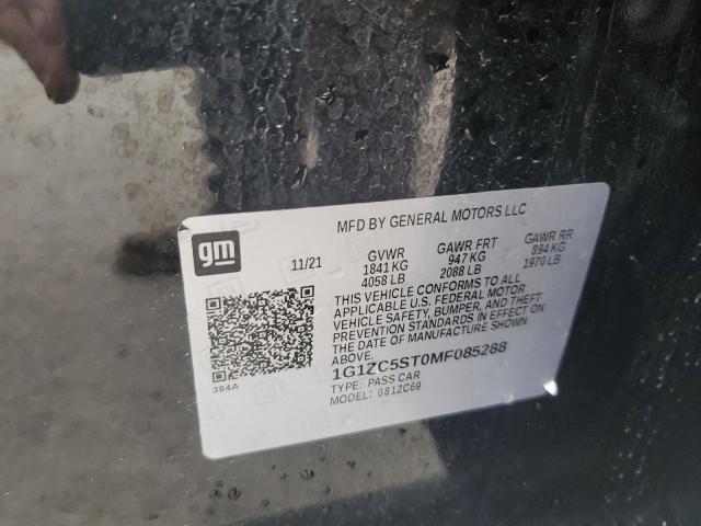 1G1ZC5ST0MF085288 - 2021 CHEVROLET MALIBU LS BLACK photo 12