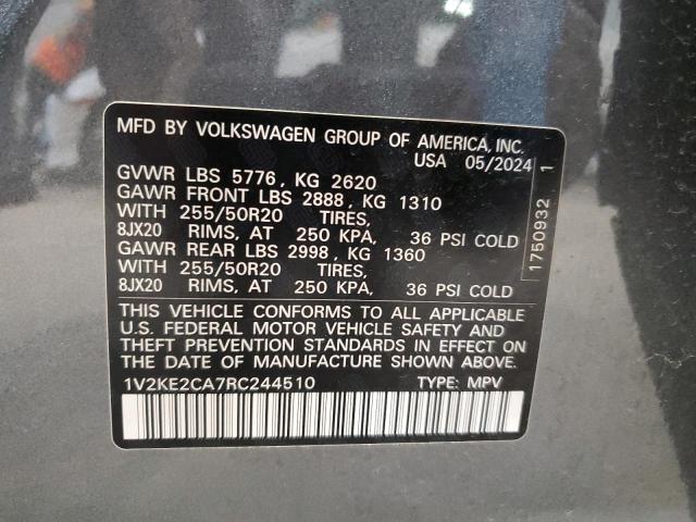 1V2KE2CA7RC244510 - 2024 VOLKSWAGEN ATLAS CROS SE GRAY photo 13