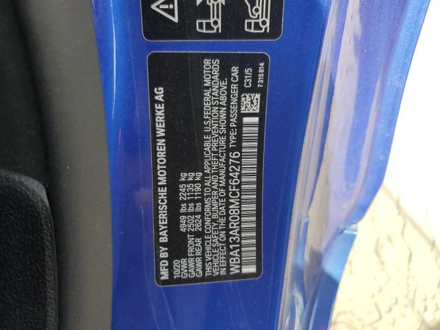 WBA13AR08MCF64276 - 2021 BMW M440XI BLUE photo 13