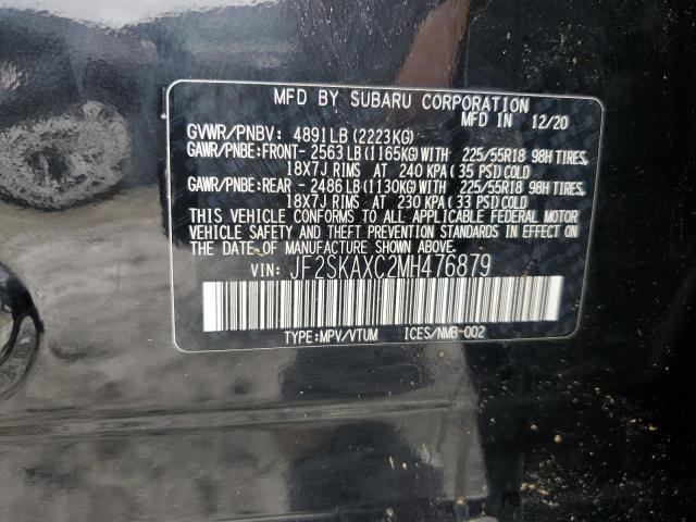 JF2SKAXC2MH476879 - 2021 SUBARU FORESTER TOURING BLACK photo 13