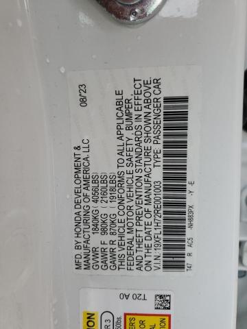 19XFL1H72RE001003 - 2024 HONDA CIVIC EXL თეთრი ფოტო 12