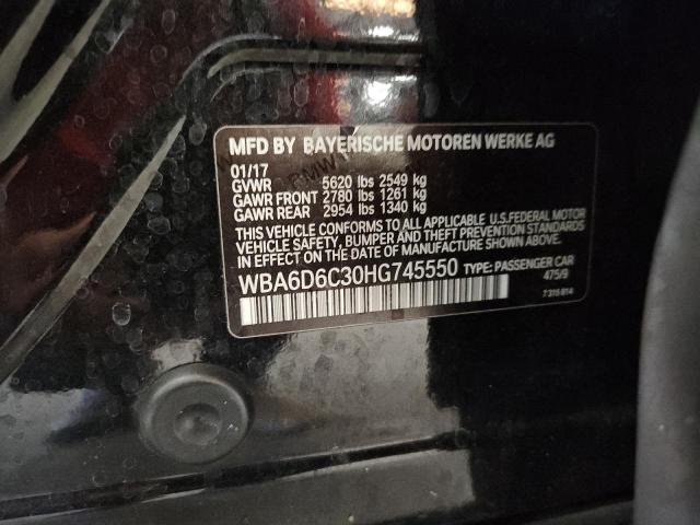 WBA6D6C30HG745550 - 2017 BMW ALPINA B6 BLACK photo 13