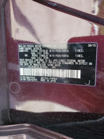 JTLZE4FE2FJ073946 - 2015 TOYOTA SCION XB MAROON photo 12