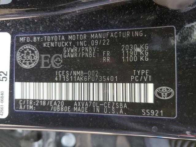 4T1S11AK6PU735401 - 2023 TOYOTA CAMRY SE NIGHT SHADE BLACK photo 13