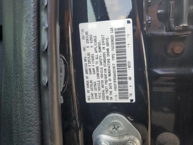 1HGCP3F83AA021817 - 2010 HONDA ACCORD EXL BLACK photo 12