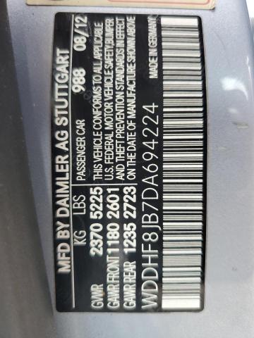 WDDHF8JB7DA694224 - 2013 MERCEDES-BENZ E 350 4MATIC SILVER photo 12