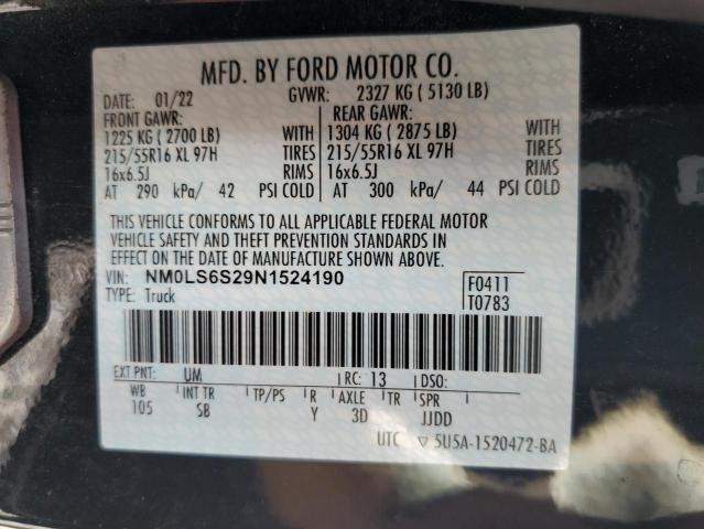 NM0LS6S29N1524190 - 2022 FORD TRANSIT CO XL BLACK photo 14