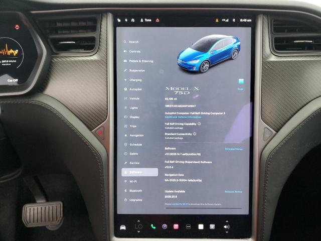 5YJXCAE24KF141647 - 2019 TESLA MODEL X 蓝色 照片 9