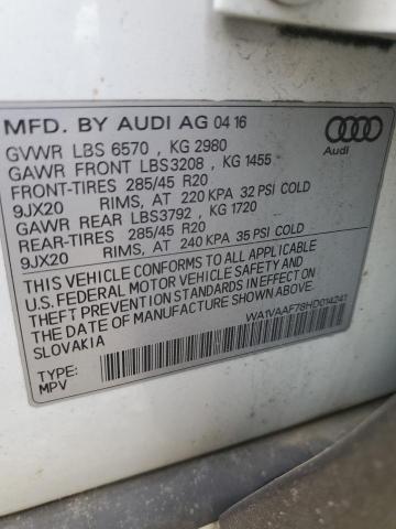 WA1VAAF78HD014241 - 2017 AUDI Q7 PRESTIGE WHITE photo 14