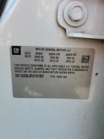 1G11C5SL9FU151381 - 2015 CHEVROLET MALIBU 1LT Ağ foto 12