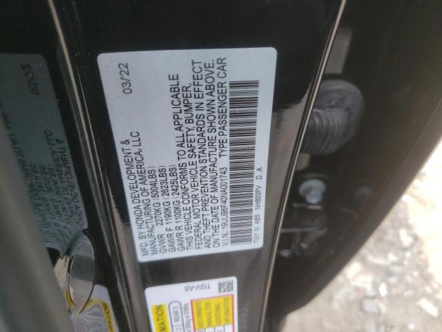 19UUB6F40NA001743 - 2022 ACURA TLX TECHNOLOGY 黑色 照片 12