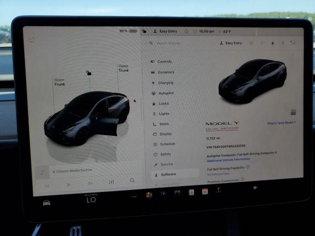 7SAYGDEF9RA322556 - 2024 TESLA MODEL Y GRAY photo 9
