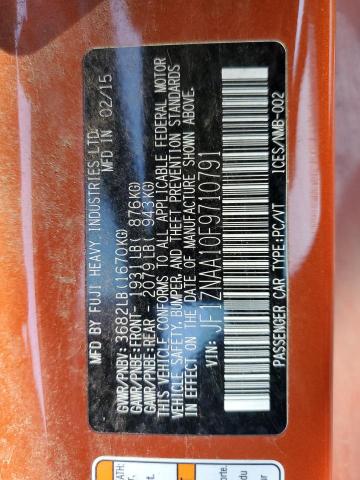 JF1ZNAA10F9710791 - 2015 TOYOTA SCION FR-S 橙色 照片 13