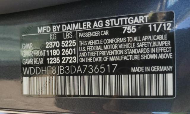 WDDHF8JB3DA736517 - 2013 MERCEDES-BENZ E 350 4MATIC CHARCOAL photo 12