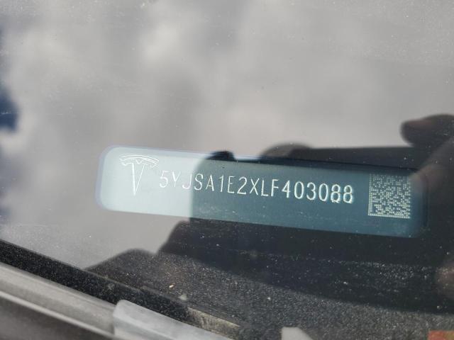 5YJSA1E2XLF403088 - 2020 TESLA MODEL S WHITE photo 12