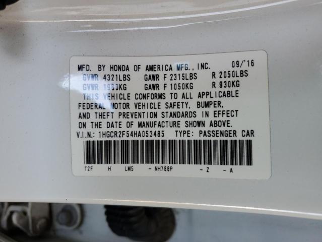 1HGCR2F54HA053485 - 2017 HONDA ACCORD SPORT 白色 照片 12