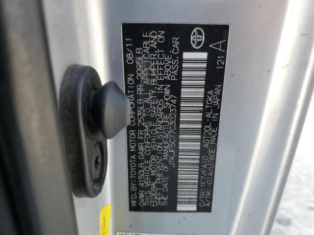 JTKJF5C77C3023747 - 2012 TOYOTA SCION TC 银色 照片 12