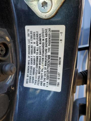 19XFC2F77GE247406 - 2016 HONDA CIVIC EX Bleu photo 12