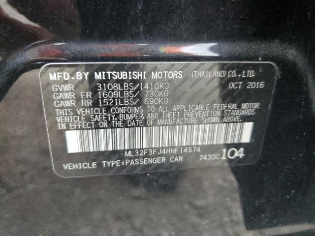 ML32F3FJ4HHF14574 - 2017 MITSUBISHI MIRAGE G4 ES BLACK photo 13