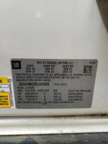 5GAKVBKD2EJ263826 - 2014 BUICK ENCLAVE WHITE photo 14