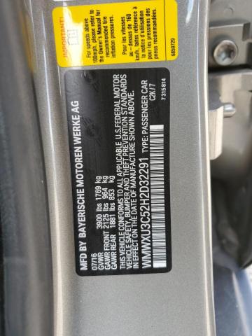 WMWXU3C52H2D32291 - 2017 MINI COOPER S GRAY photo 12