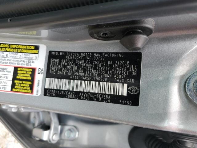 4T1G11AK9PU796909 - 2023 TOYOTA CAMRY SE NIGHT SHADE SILVER photo 12