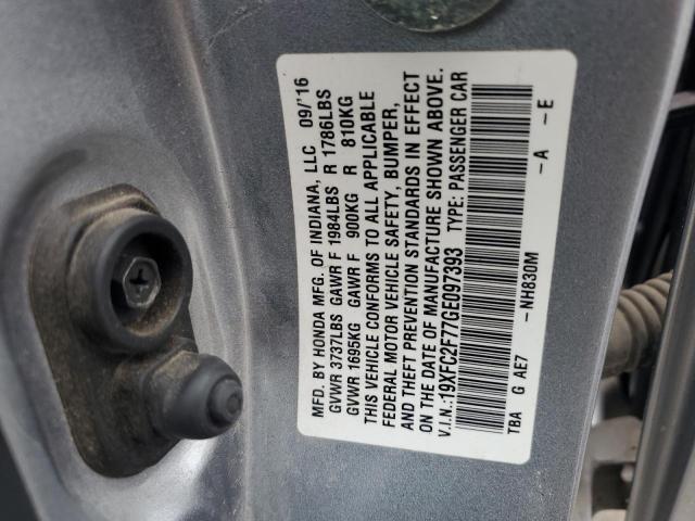 19XFC2F77GE097393 - 2016 HONDA CIVIC EX SILVER photo 12