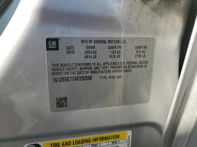 1G1ZE5E77AF292586 - 2010 CHEVROLET MALIBU LTZ ვერცხლისფერი ფოტო 13