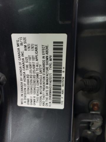 2HKRM4H51FH670171 - 2015 HONDA CR-V EX CHARCOAL photo 12