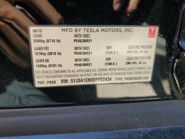 5YJSA1CN0DFP22434 - 2013 TESLA MODEL S შავი ფოტო 12