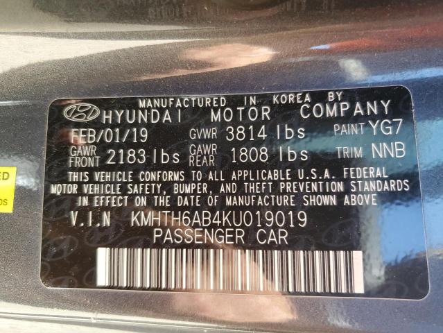 KMHTH6AB4KU019019 - 2019 HYUNDAI VELOSTER TURBO GRAY photo 13