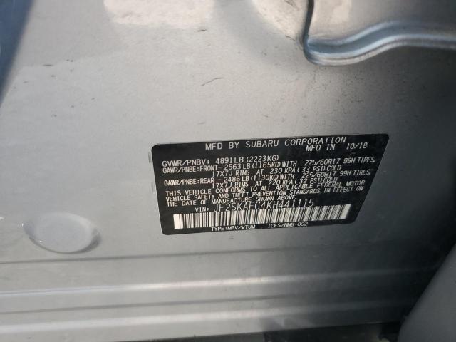 JF2SKAEC4KH441115 - 2019 SUBARU FORESTER PREMIUM Արծաթագույն լուսանկար 13