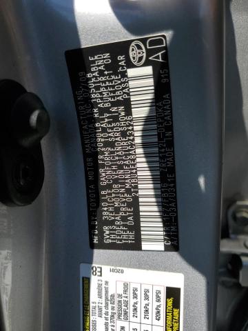 2T1BU4EE8AC243426 - 2010 TOYOTA COROLLA BASE 银色 照片 12