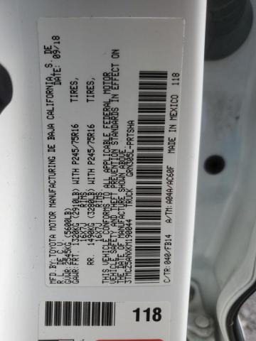 3TMCZ5ANXKM190044 - 2019 TOYOTA TACOMA DOUBLE CAB Белый фото 12