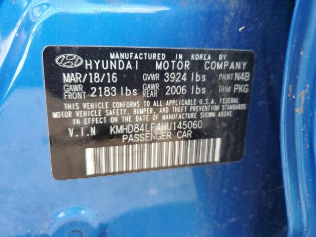 KMHD84LF4HU145060 - 2017 HYUNDAI ELANTRA SE BLUE photo 13