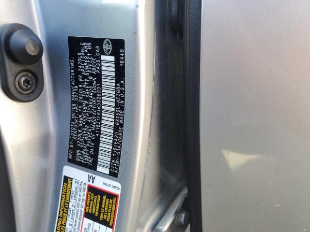 4T1BZ1FB4KU026931 - 2019 TOYOTA AVALON XLE 银色 照片 12