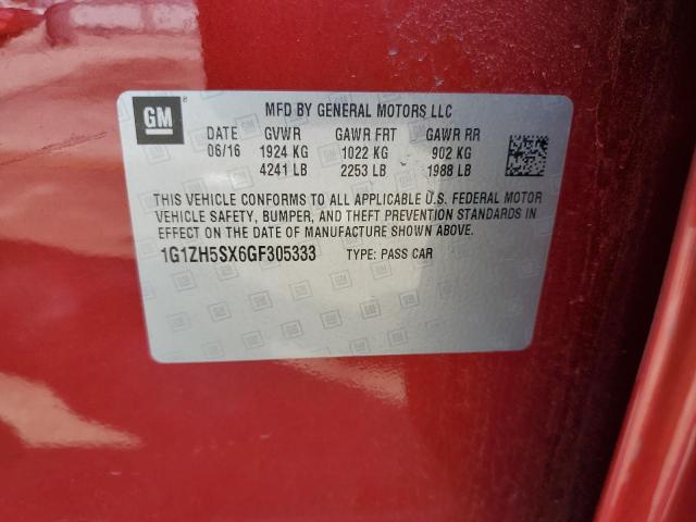 1G1ZH5SX6GF305333 - 2016 CHEVROLET MALIBU PREMIER RED photo 12