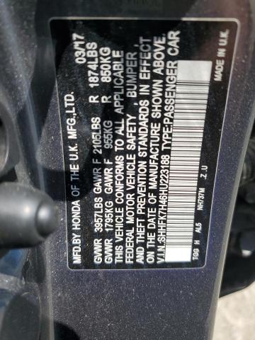SHHFK7H46HU223188 - 2017 HONDA CIVIC SPORT გრაფიტი ფოტო 13