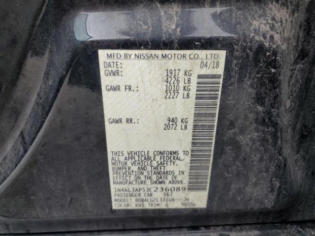 1N4AL3AP5JC236089 - 2018 NISSAN ALTIMA 2.5 BLACK photo 12