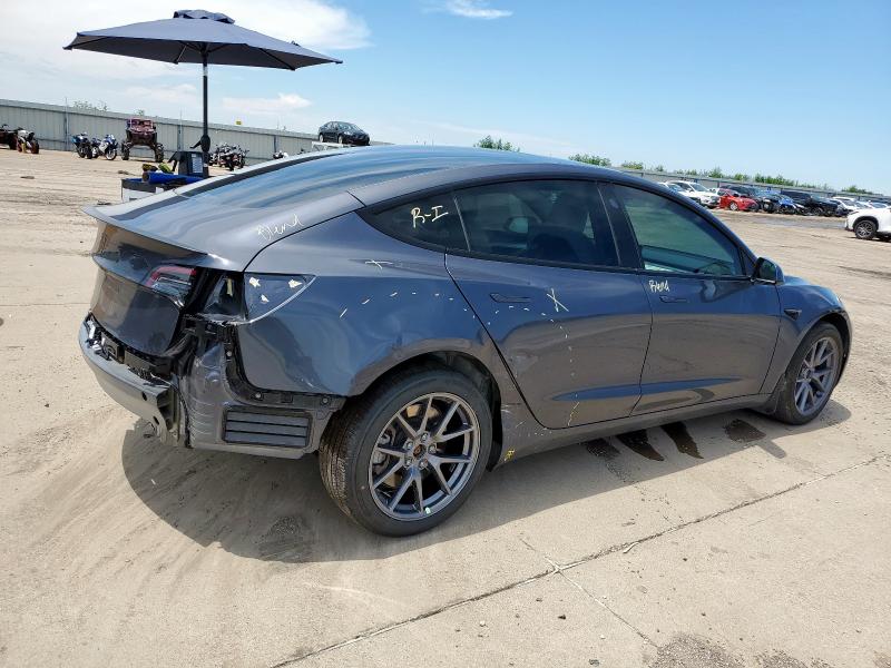 5YJ3E1EA0PF665434 - 2023 TESLA MODEL 3 GRAY photo 3