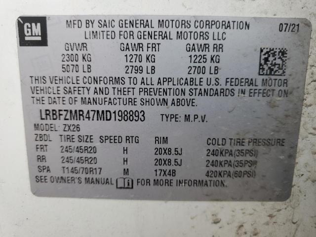 LRBFZMR47MD198893 - 2021 BUICK ENVISION PREFERRED Ağ foto 14