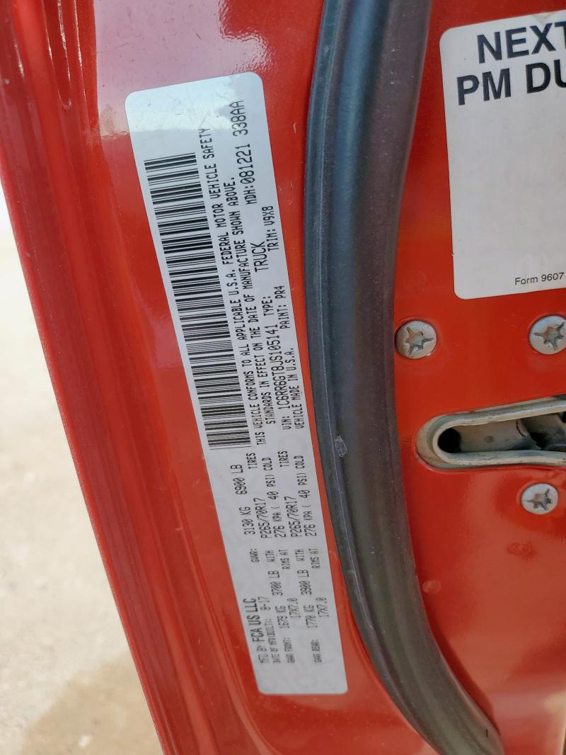 1C6RR6GT8JS105141 - 2018 RAM 1500 SLT RED photo 13