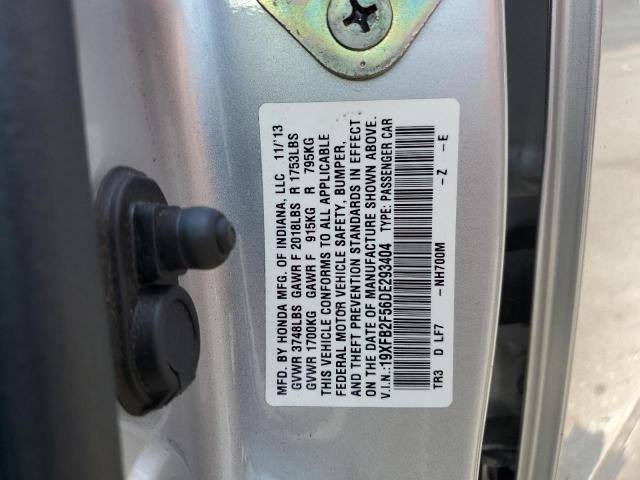 19XFB2F56DE293404 - 2013 HONDA CIVIC LX SILVER photo 13