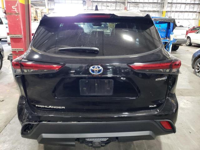 5TDGBRCH9NS545102 - 2022 TOYOTA HIGHLANDER HYBRID XLE BLACK photo 6