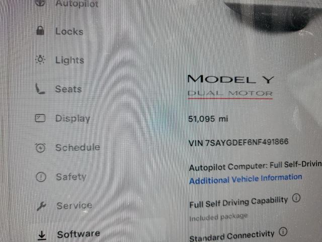 7SAYGDEF6NF491866 - 2022 TESLA MODEL Y შავი ფოტო 9