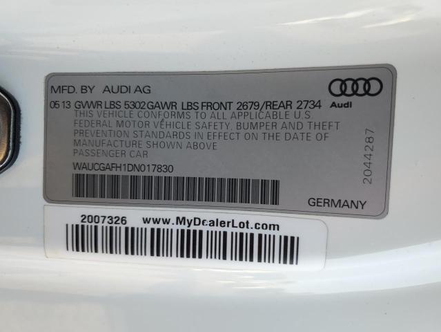 WAUCGAFH1DN017830 - 2013 AUDI S5 PREMIUM PLUS 白色 照片 13