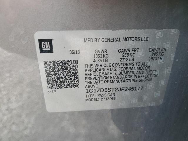 1G1ZD5ST2JF245177 - 2018 CHEVROLET MALIBU LT 棕色 照片 12