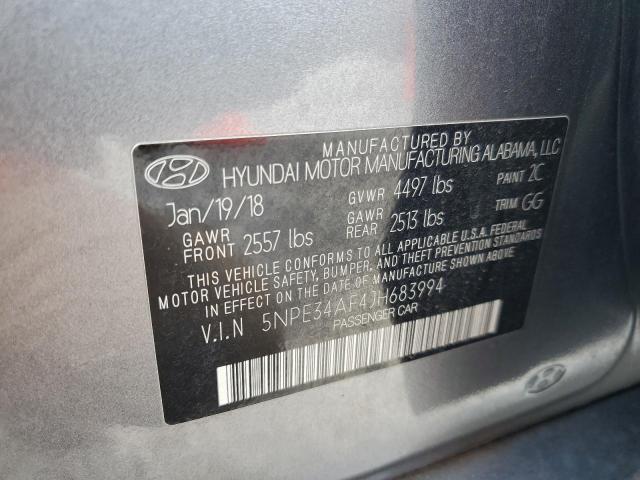 5NPE34AF4JH683994 - 2018 HYUNDAI SONATA SE SPORT GRAY photo 13