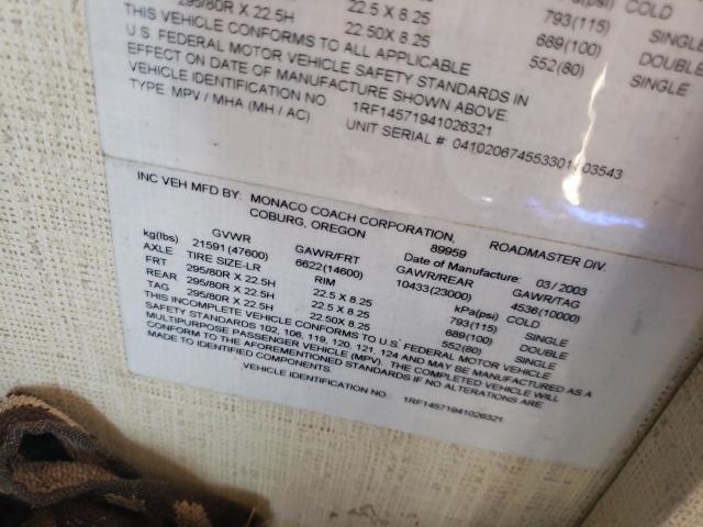 1RF14571941026321 - 2004 ROADMASTER RAIL MONOCOQUE Qəhvəyi foto 10